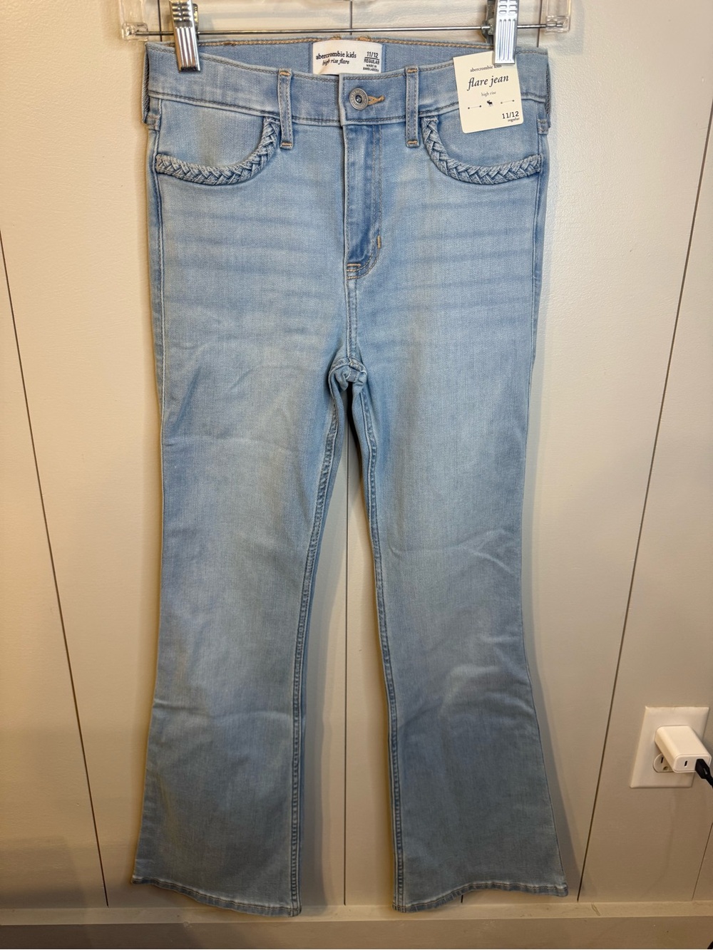 Abercrombie & Fitch Light Blue Flare Jeans with Braided Pocket